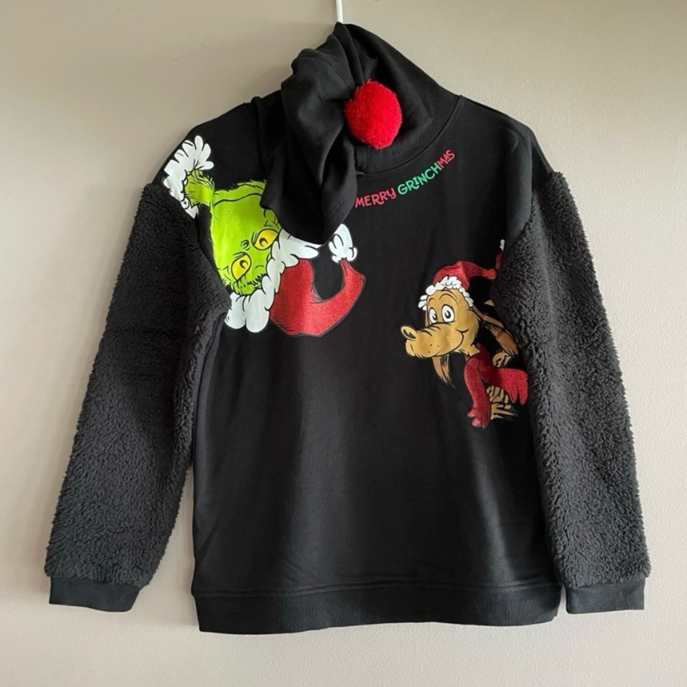 Kids Black Grinch Holiday Hoddie 14